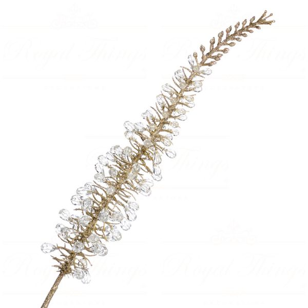 Al 69104 Goodwill Christmas Decorative Items Jewel Tail Flower Stem Gold Branches Stems