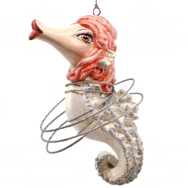 B 10266 Goodwill Christmas Ornaments Crazy Concert Lady Gaga Cosmic Seahorse Ornament Purple Pink Yellow Detail1