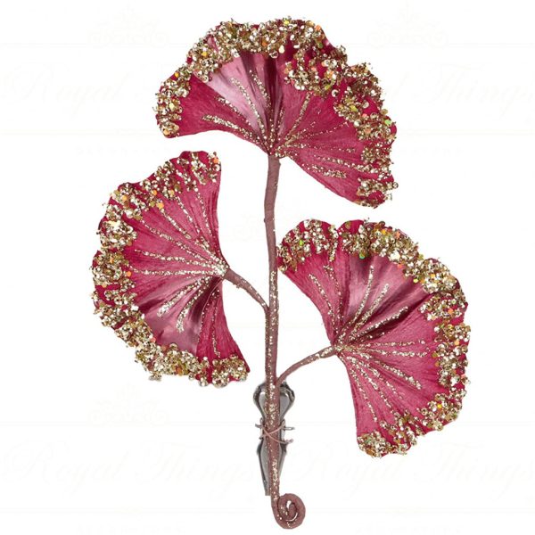 Br 41118 Goodwill Branches Pap Ginkgo Leaf On Clip Pink Gold