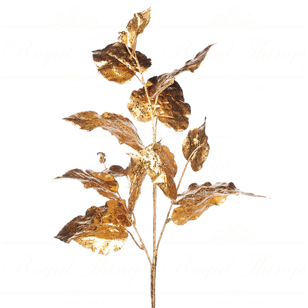 Goodwill christmas flowers branches metallic heart shape leaf stem gold SP 20561 Goodwill Christmas Flowers Branches Metallic Heart Shape Leaf Stem Gold Sp 20561