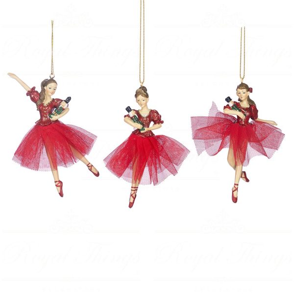 Mc 38373 Goodwill Christmas Ornaments Tulle Nutcracker Ballerina Ornament Red