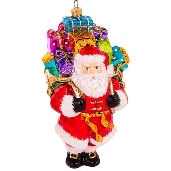Pga B6010 Polish Glass Art Christmas Ornaments Glass Who Wants A Present From Santa Red Blue