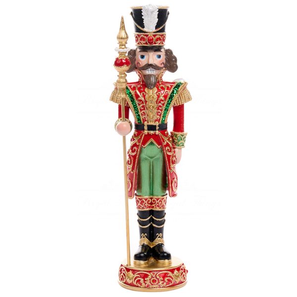 S 30755 Goodwill Christmas Decorative Items Nutcracker With Staff Tabletop Red Green Gold Black