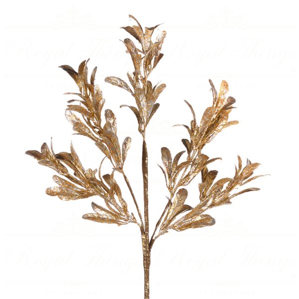 Goodwill Christmas Flowers Branches Metallic Leaf Stem Gold A 49926