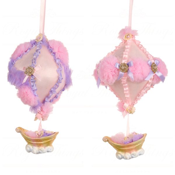 Goodwill Christmas Ornament Castle In Sky Tulle Hot Air Balloon Ornament Purple Pink B 88306