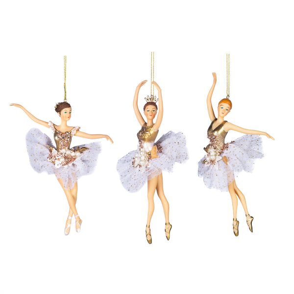 Goodwill Christmas Ornament Valeria Ballerina Ornament White Cream Gold Tr 20580
