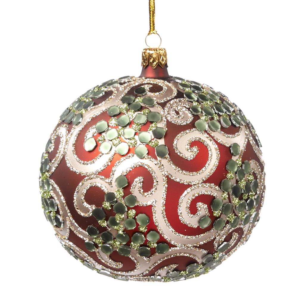 goodwill red mirror swirl ball l20104 Goodwill Red Mirror Swirl Ball L20104