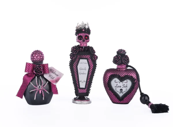 Katherine S Collection Halloween Collectible Pink Panic Possession Vanity Potion Bottles Tabletop Pink Black Kc 28 428147 1