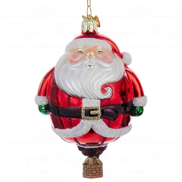 Kurt S Adler Noble Gems Christmas Ornaments Glass Hot Air Balloon White Red Blue Gold Black Nb1079 Santa