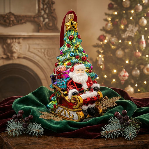 Polish Glass Art Hanging Christmas Ornaments